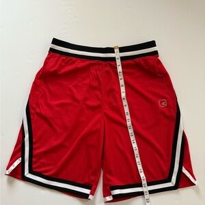And1 Red Athletic Men's Shorts with Black and White Trim
